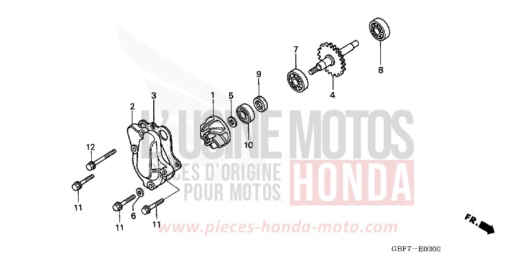 WASSERPUMPE von CR85R "Big Wheel" EXPLOSION RED (R254) von 2003